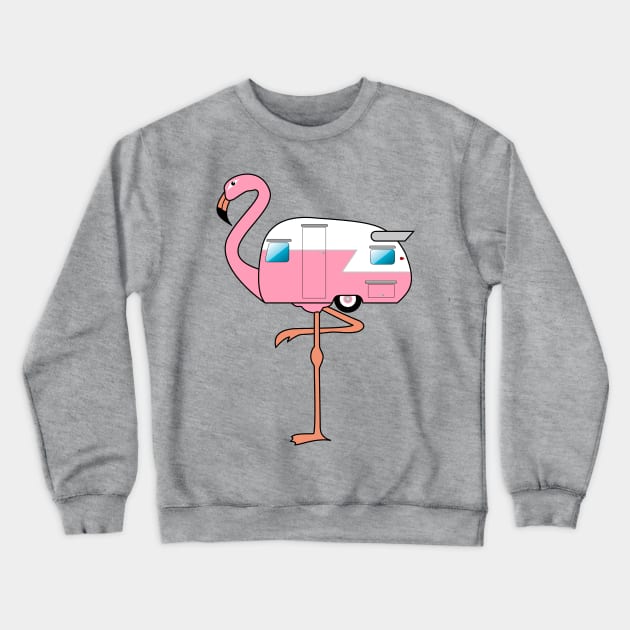 Flamingo Camper Crewneck Sweatshirt by brkgnews